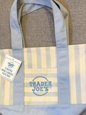 Trader Joes Pastel Blue Tote Bag